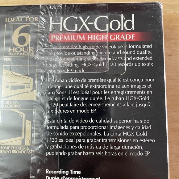 Maxell HGX-Gold T-120 VHS Premium High Grade 6 Hour Recording‎ Videocassette - Picture 4 of 6